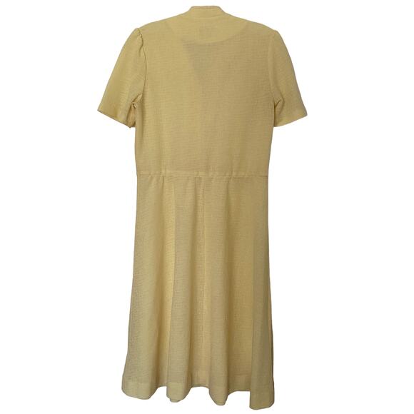 Vintage JOAN CURTIS Women's Size 10 Dress Yellow Short Sleeves 60s 70s Union - Picture 8 of 9